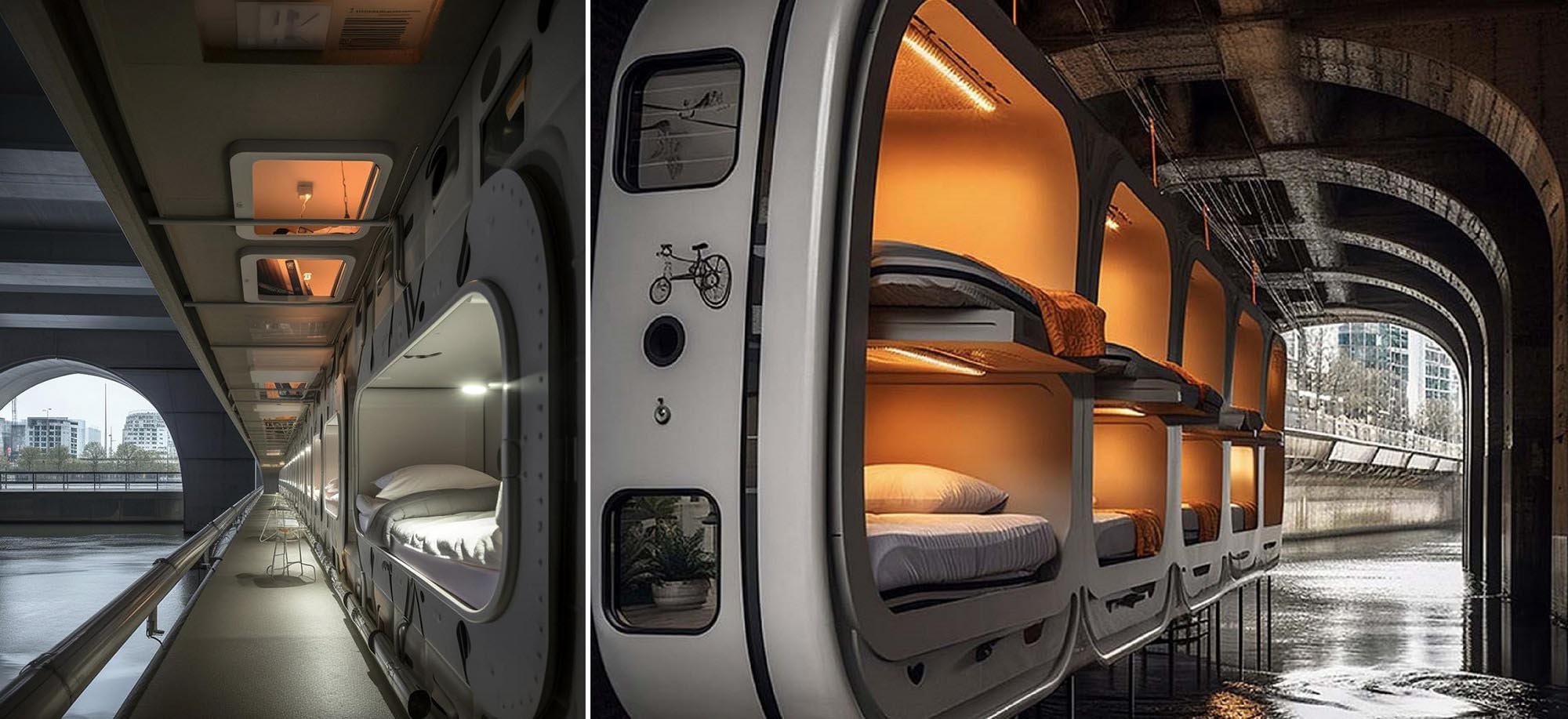 집없는 사람을 위한 휴식 공간 living pods for homeless people d