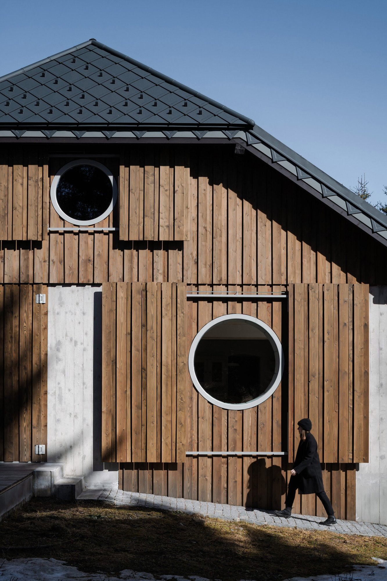 Borová Lada Cottage 파사드와 포트홀 윈도우