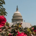 The US Capitol dome seen from nearby