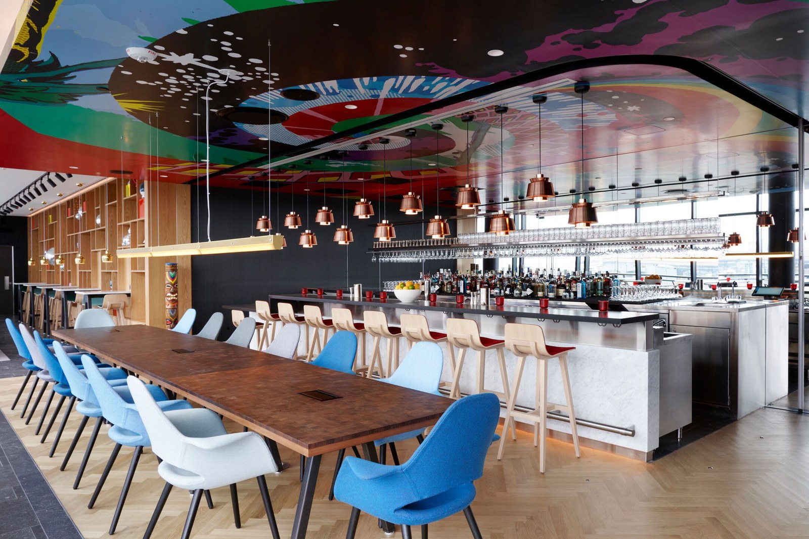 cloudM rooftop bar with painted ceiling at citizenM Washington DC Capitol