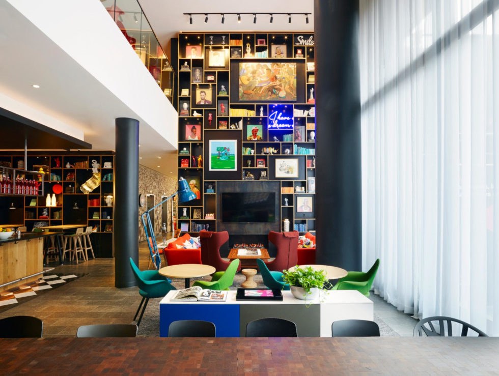 citizenM Washington DC Capitol living room seen from the entrance