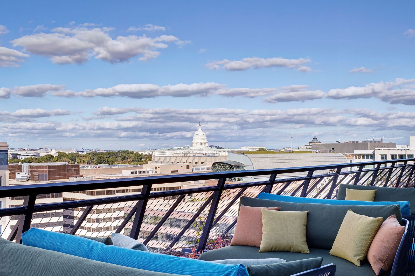 cloudM rooftop terrace looking towards the US Capitol