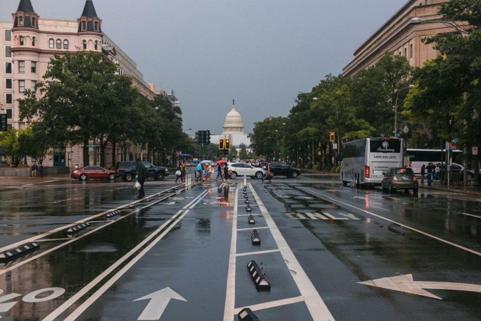 Washington DC street with the US Capitol
