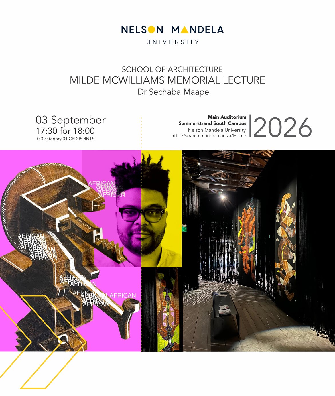 Milde McWilliams Memorial Lecture 2026 포스터, Dr Sechaba Maape