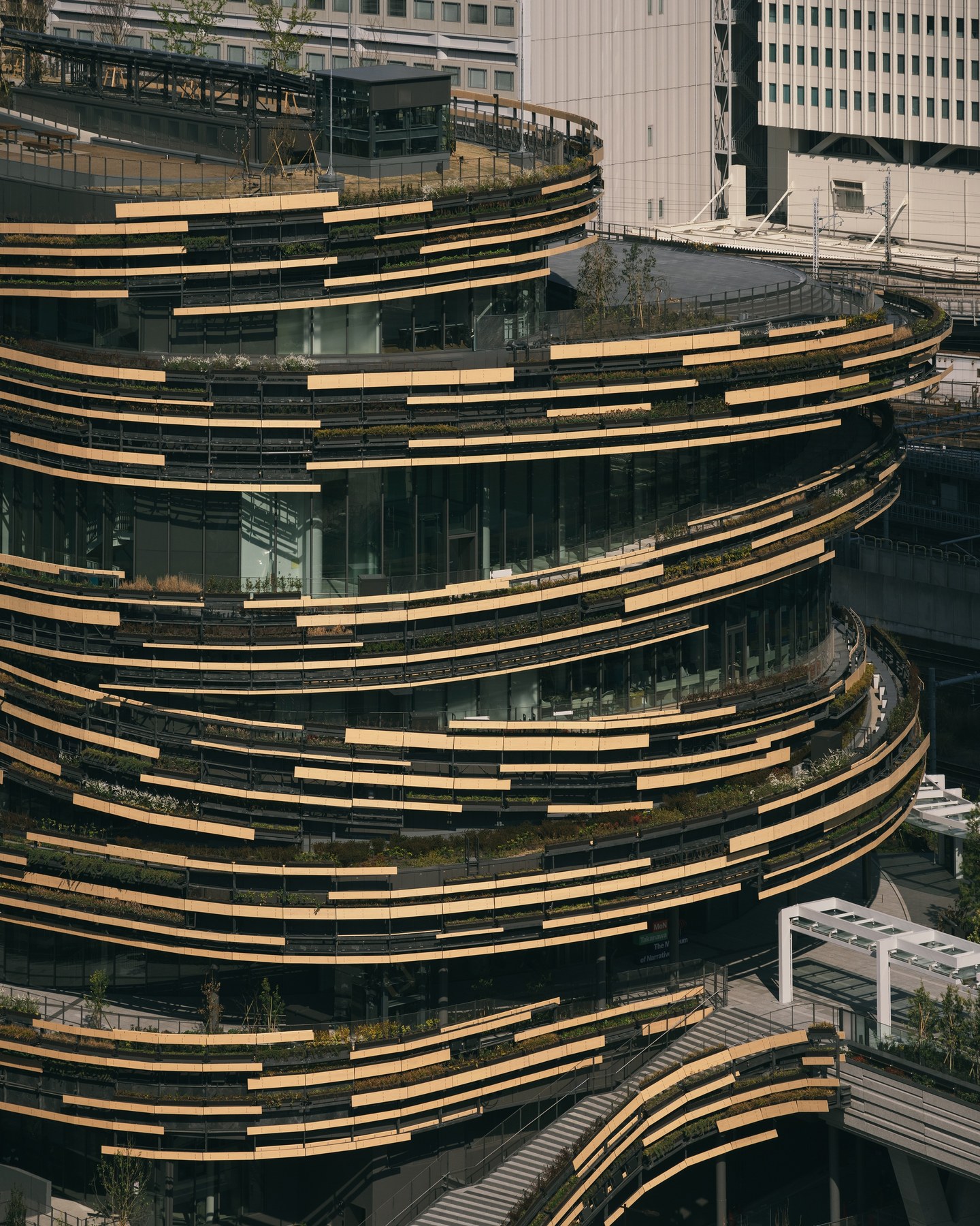 MoN Takanawa spiral facade detail