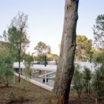 소나무 사이로 멀리 보이는 Patio House와 수영장