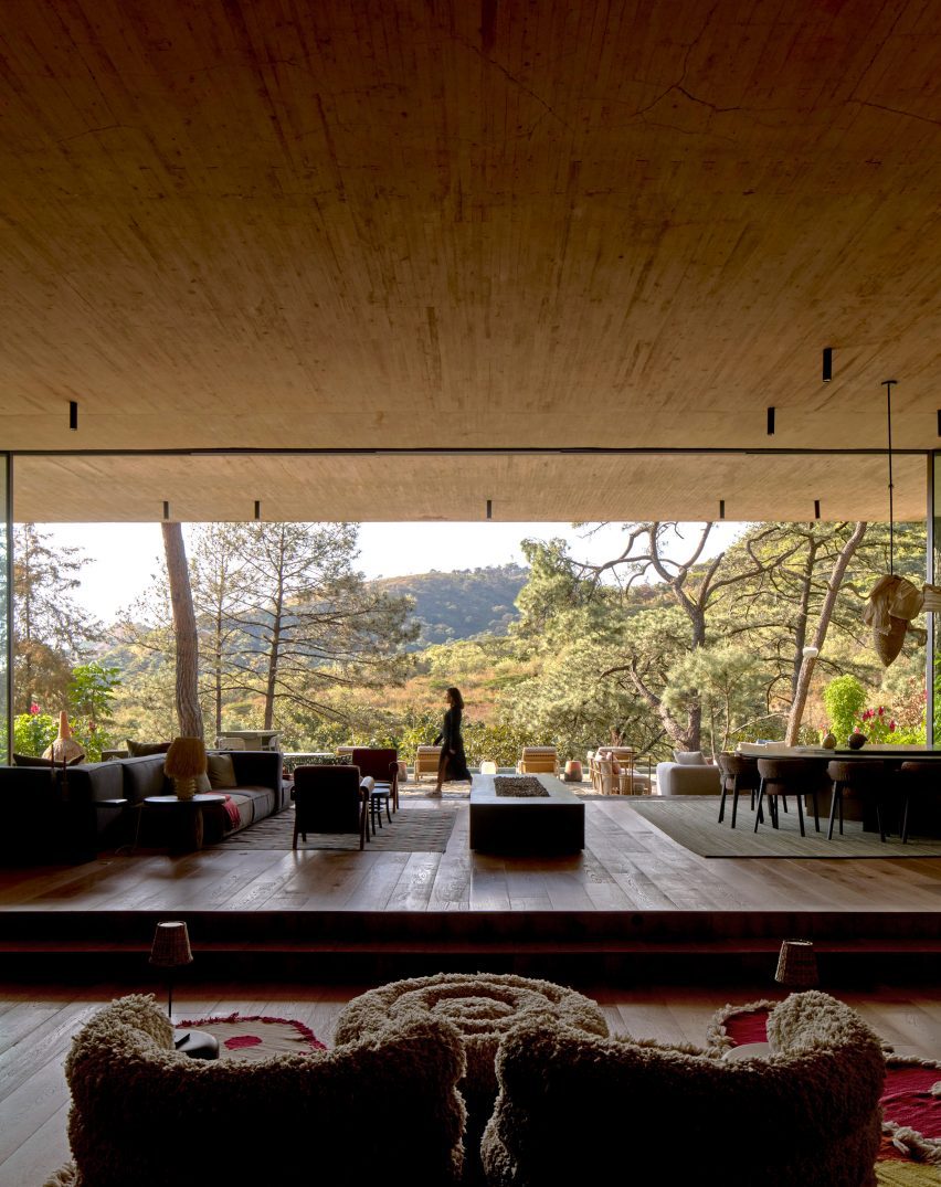 Rancho del Bosque 거실에서 바라본 계곡 전망