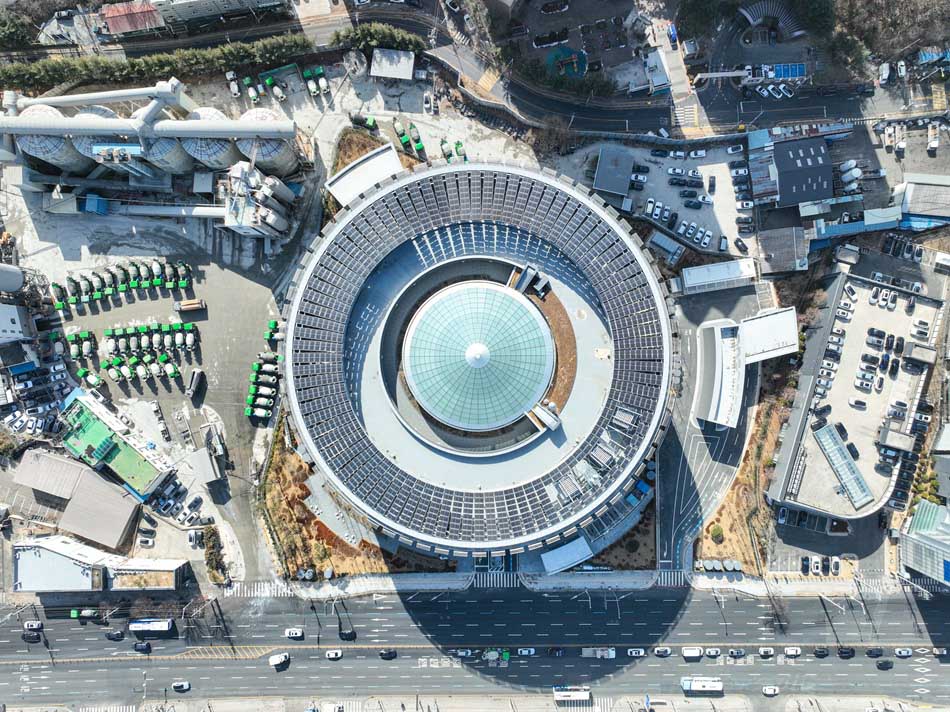 Suwon High-Tech Center top down aerial view
