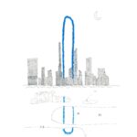Sketch of The Big Bend on the Manhattan skyline