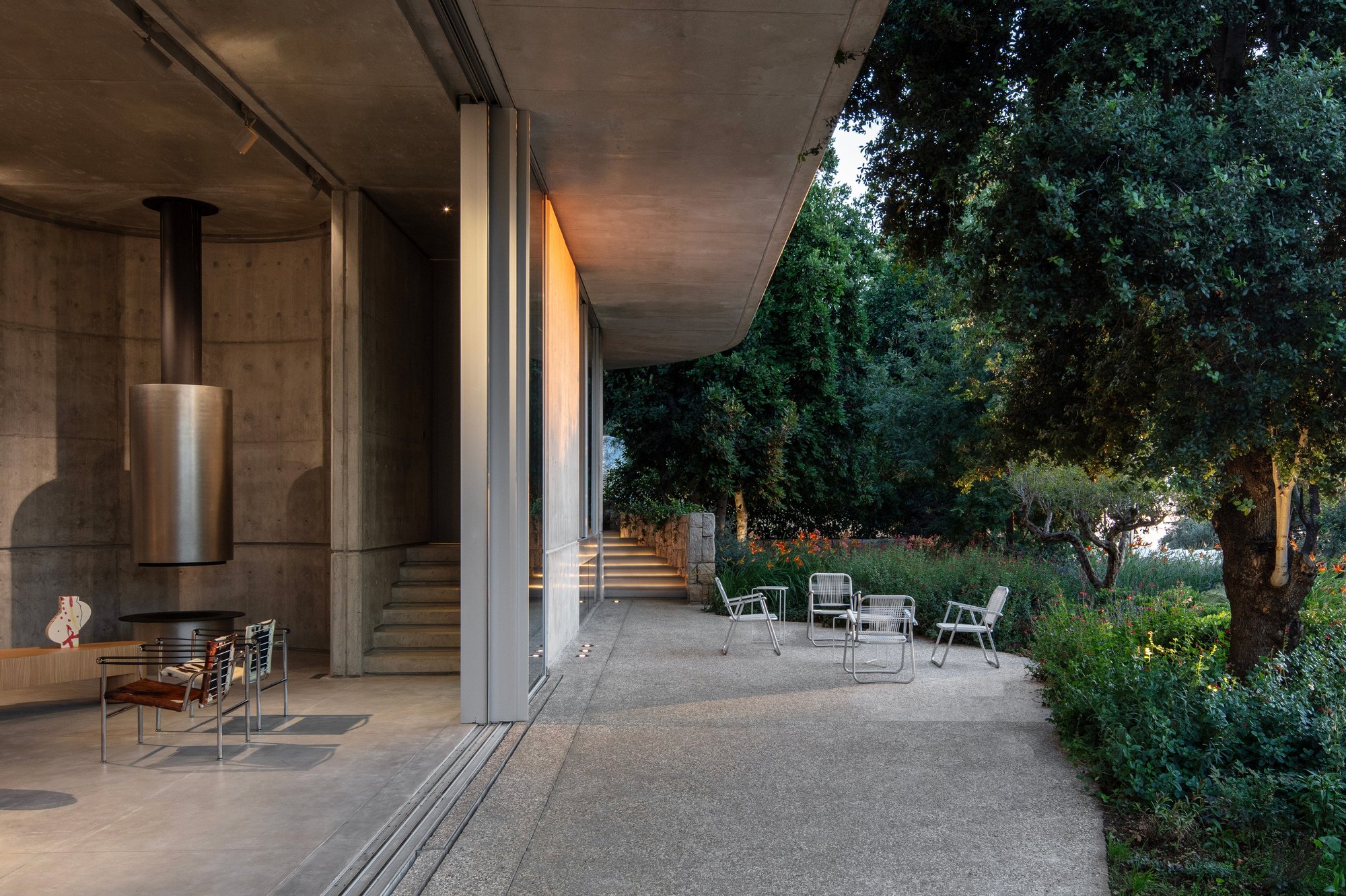 capsule retreat terrace dusk