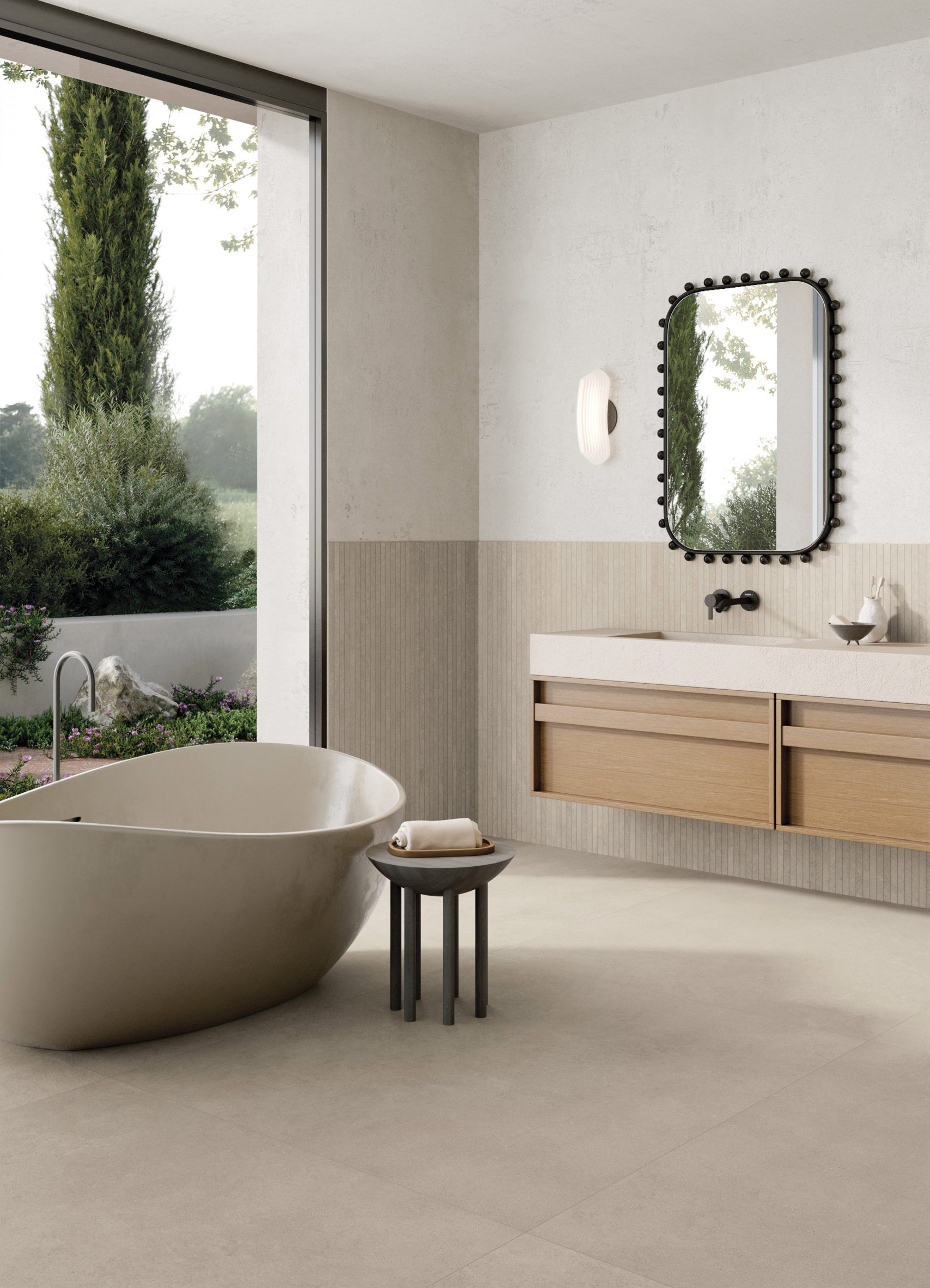 Ceramiche Keope Grace 타일의 아트데코풍 장식 패턴 위브(Weave) 클로즈업