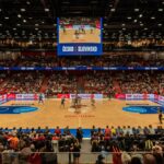농구 경기가 열리는 Horácká Arena 내부