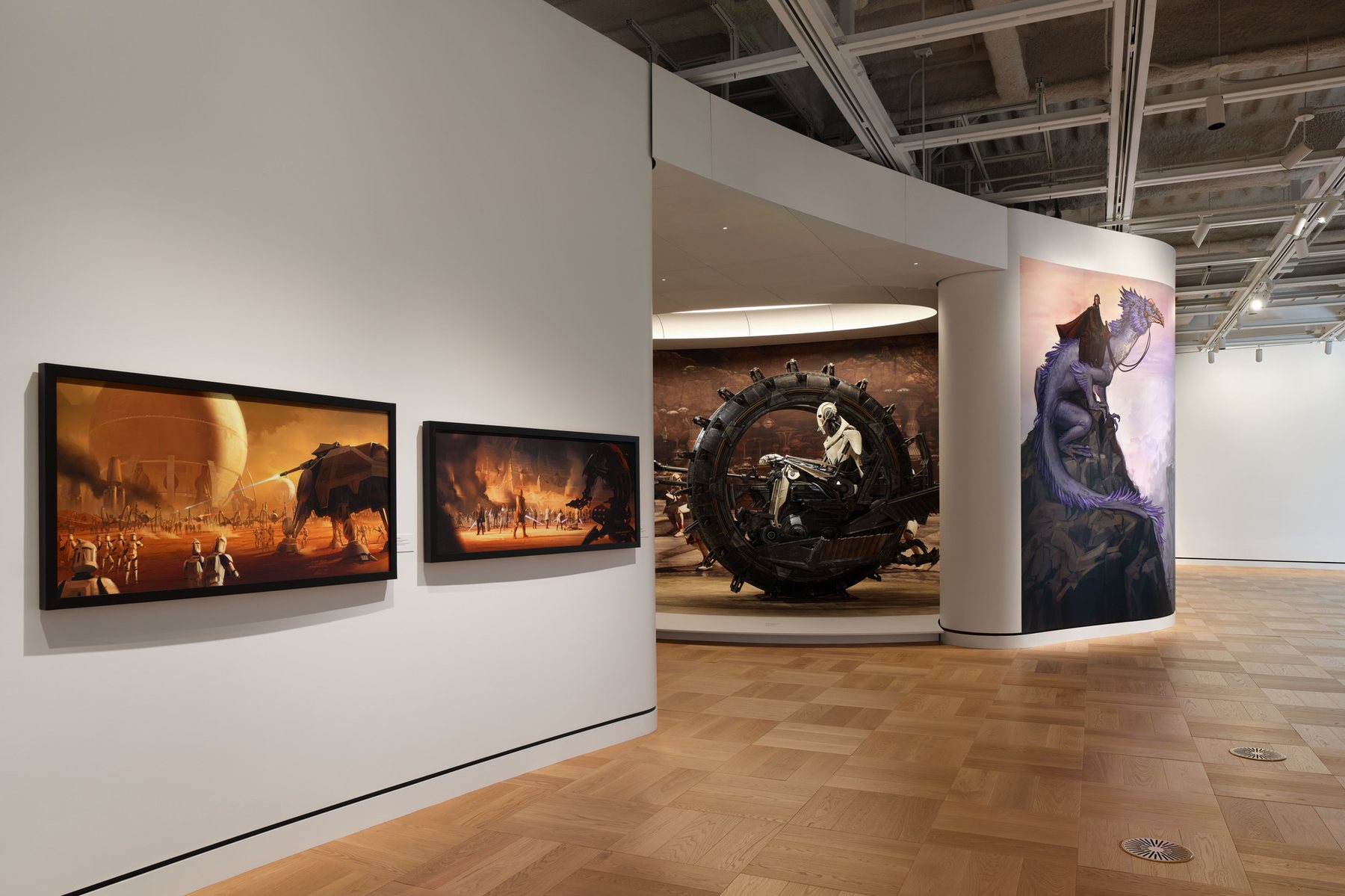 Lucas Museum of Narrative Art 4층 갤러리 내부 전시 전경