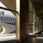 로비 창 너머로 보이는 Songshan Lake Exhibition and Performance Centre 다른 동
