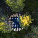 바로 위에서 내려다본 Biosphere 옥상 테라스와 새집